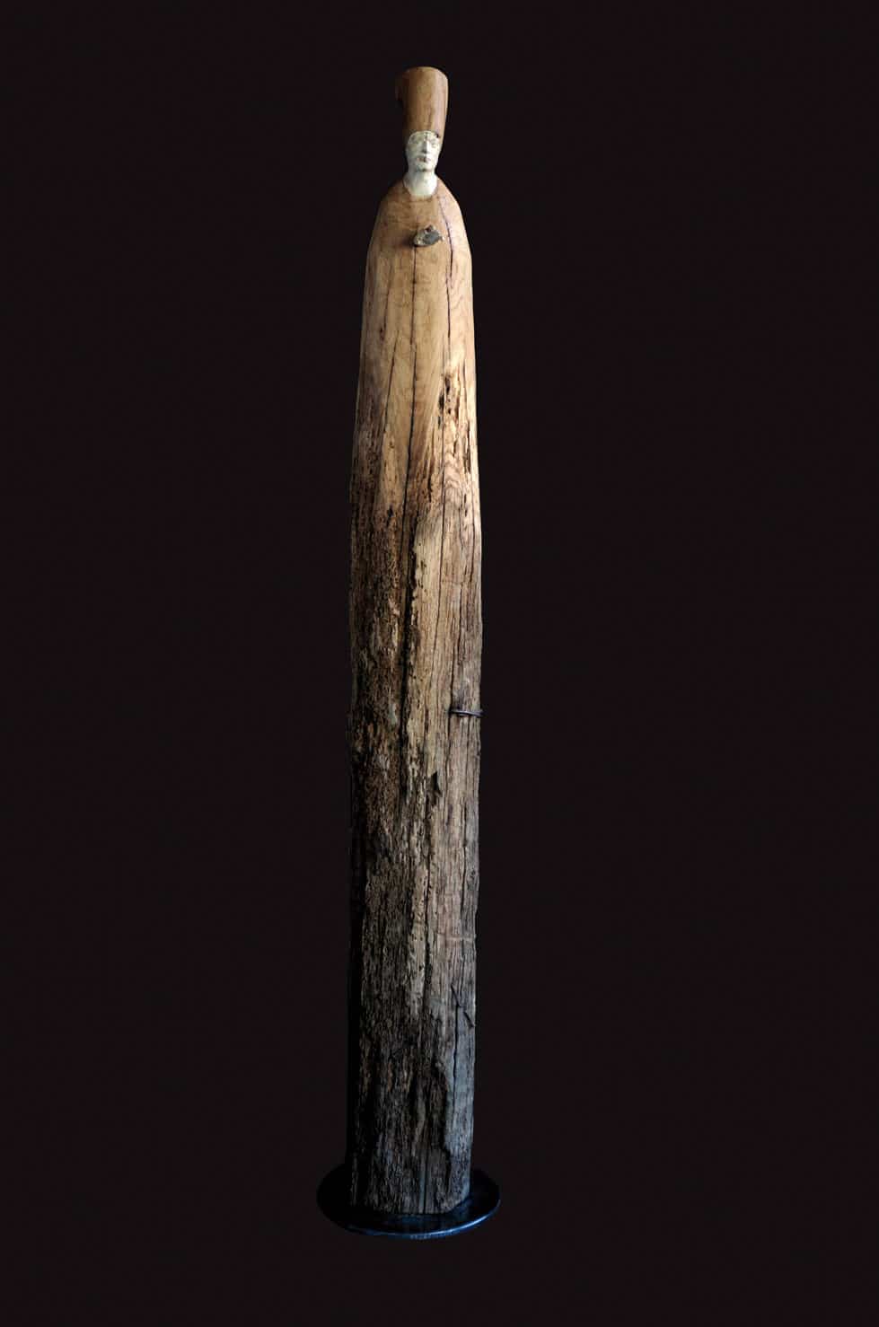 " Religion "190 cm, solive en chêne antique (130 ans), 2009 - Pièce unique
