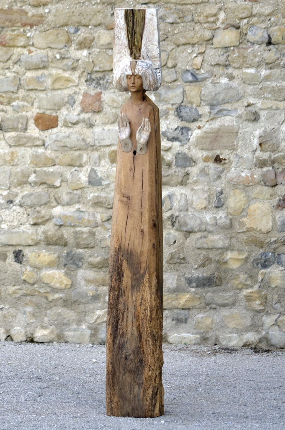 " Source ", chêne ancien, 197 cm, 2014 - Pièce unique